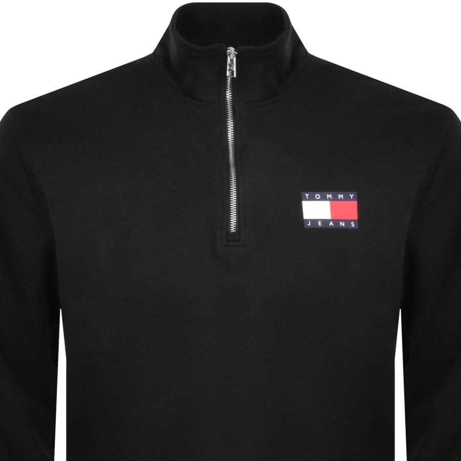 Tommy Jeans Logo Half Zip Sweatshirt Men Black Xs